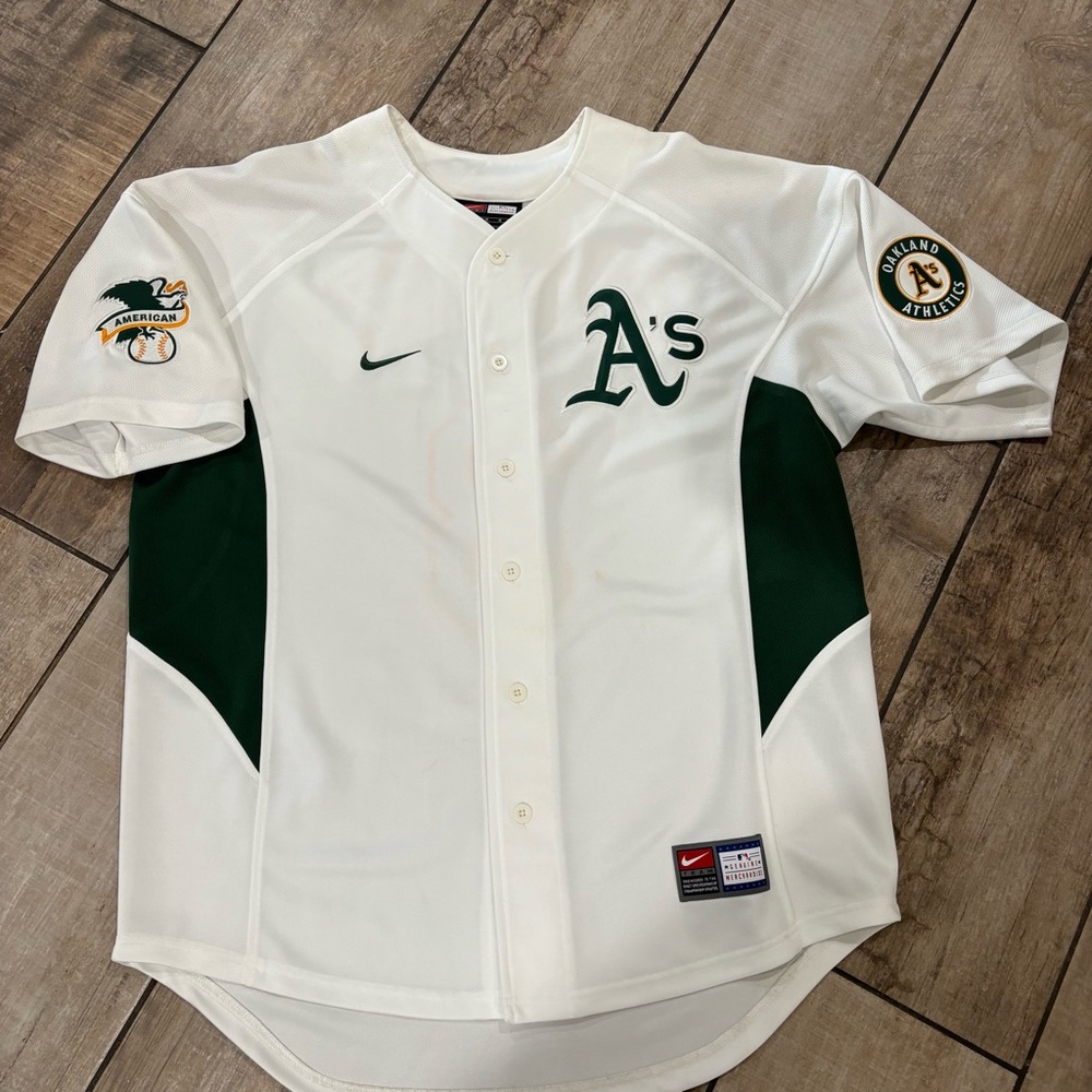 Vintage Nike Oakland Athletics A’s Eric Chavez #3 white Jersey Men’s Sz Medium